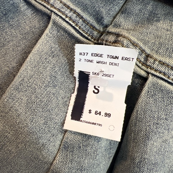 Sun Dream Retro Strapless Denim 2pc Detachable Brown Chunky Belt Kilt Mini Skirt - Picture 8 of 9